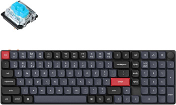 Keychron Клавіатура механічна K17 PRO 100Key, Gateron MX 2.0 Blue, WL/BT/USB-A, QMK, Hot-swap, RGB, білий в центрі