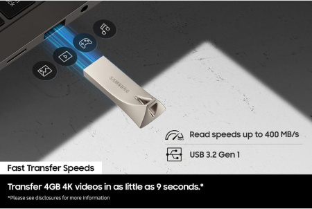 Накопичувач Samsung 512GB USB 3.1 Type-A Bar Plus Сірий - фото 4