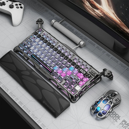 Клавіатура механічна GravaStar Mercury K1 Pro 80keys, GravaStar x Kailh Speedy Mint, BT/WL/USB, cyberpunk - фото 2