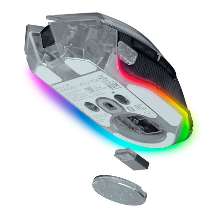 Миша Razer Basilisk V3 Pro 35K, RGB, USB-A/WL/BT, Phantom White Ed. - фото 2