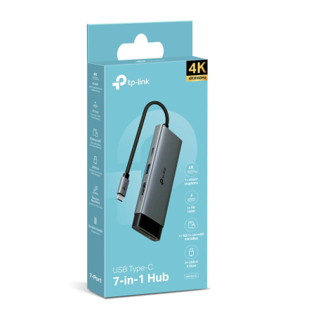Хаб USB TP-LINK UH7021C USB-C > 3xUSB3.0/1xHDMI/1xSD/1xmicroSD/1xPD 100Wh - фото 13
