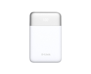 Акумулятор портативний літій-іонний Power Bank D-Link 10000мА*год 18Вт 1xUSB-A, 1xUSB-C, білий