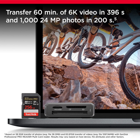 SanDisk Карта пам'яті SD 256GB C10 UHS-II U3 R280/W150MB/s Extreme Pro V60 - фото 4