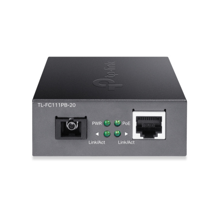 Медіаконвертер TP-LINK TL-FC111B-20 1xFE, 100Base-LX, SM, WDM, 20km, SC. PoE - фото 3