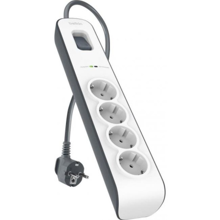 Belkin Подовжувач-фільтр мережевий 4хТип F, 3x1.5мм кв, 16А з захистом від перенапруги, 2м, білий - фото 2