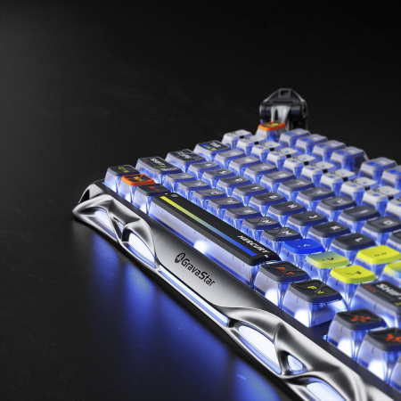 Клавіатура механічна GravaStar Mercury K1 Pro 80keys, GravaStar x Kailh Speedy Mint, BT/WL/USB, Interstellar Silver - фото 11 Клавіатура механічна GravaStar Mercury K1 Pro 80keys, GravaStar x Kailh Speedy Mint, BT/WL/USB, Interstellar Silver - фото 11