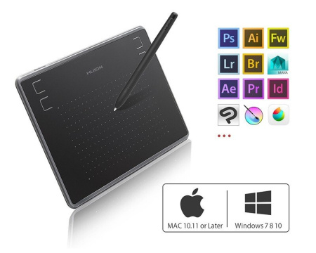 Графічний планшет Huion 4.8"x3" H430P, microUSB, чорний - фото 6