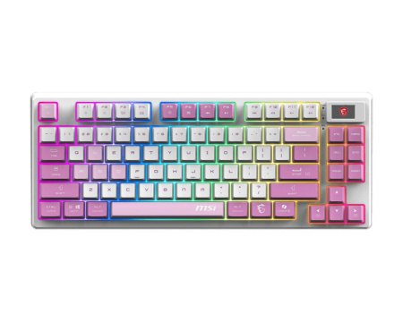 Клавіатура механічна MSI FORGE GK600 TKL W VIOLET UA 83key, mechanical Linear, USB-A, Wireless, Bluetooth, EN/UKR/RU, RGB, фіолетовий - фото 1