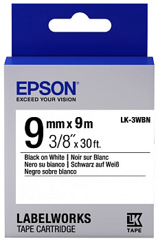 Картридж зі стрічкою Epson LK3WBN принтерів LW-300/LW-400/LW-400VP/LW-600P/LW-700/LW-Z710/LW-900P/LW-1000P/LW-Z5000BE Std Blk/Wht 9mm/9m Картридж зі стрічкою Epson LK3WBN принтерів LW-300/LW-400/LW-400VP/LW-600P/LW-700/LW-Z710/LW-900P/LW-1000P/LW-Z5000BE Std Blk/Wht 9mm/9m