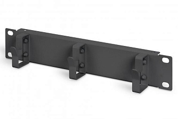 Кабельний організатор MIRSAN 10", 1U, 3 кільця, чорний