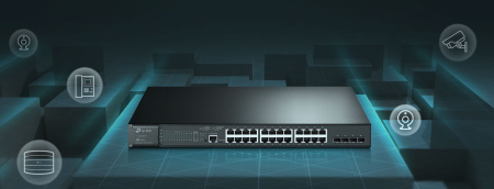 TP-Link Комутатор SG3428MP 24xGE (24 PoE), 4xSFP, 384Вт Керований L2 - фото 2