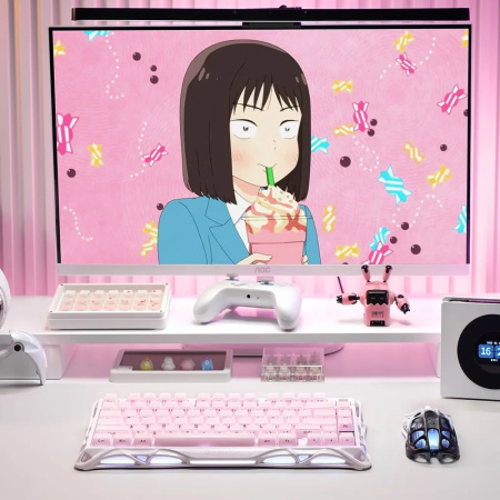 Клавіатура механічна GravaStar Mercury K1 80keys, GravaStar x Kailh Cheery Pink, EN, BT/WL/USB, Sakura Pink - фото 7