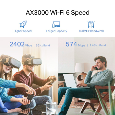 Розширювач покриття WiFi TP-LINK RE705X AX3000, 1хGE, MESH - фото 6