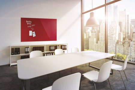 Дошка магнітно-маркерна 1500x1000 червона Magnetoplan Glassboard-Red - фото 6