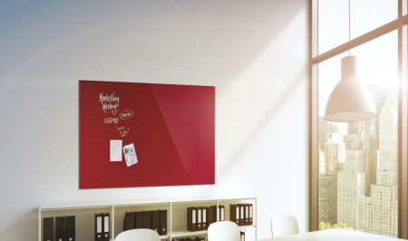 Дошка магнітно-маркерна 1200x900 червона Magnetoplan Glassboard-Red - фото 7