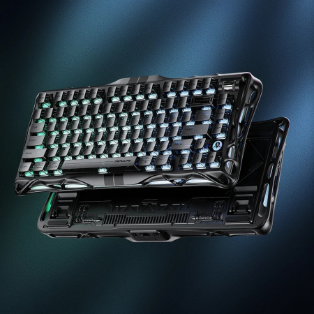 Клавіатура механічна GravaStar Mercury V75 80keys, Magnetic Jade Pro, 8K, USB-A, RGB, Stealth Black - фото 2 Клавіатура механічна GravaStar Mercury V75 80keys, Magnetic Jade Pro, 8K, USB-A, RGB, Stealth Black - фото 2