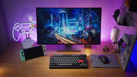 Клавіатура механічна Lemokey  P1 Pro 84Key, Keychron Super Brown, WL/BT/USB-A, QMK/VIA, Hot-Swap, EN/UKR, RGB,  Knob, Carbon Black - фото 2