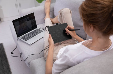 Графічний планшет Huion 6.3"x3.9" RTS-300, USB-C, чорний - фото 2