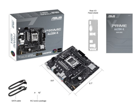 ASUS Материнcька плата PRIME A620M-K sAM5 A620 2xDDR5 HDMI D-Sub mATX - фото 2 ASUS Материнcька плата PRIME A620M-K sAM5 A620 2xDDR5 HDMI D-Sub mATX - фото 2