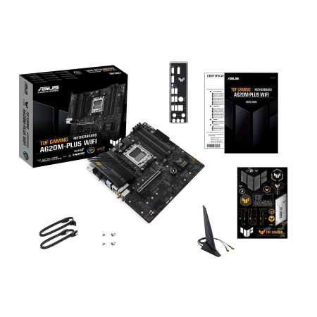 Материнcька плата ASUS TUF GAMING A620M-PLUS WIFI sAM5 A620 4xDDR5 HDMI DP Wi-Fi BT mATX - фото 2