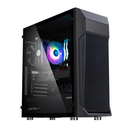 Zalman Корпус Z1 Plus, без БЖ, 2xUSB3.0, 1xUSB2.0, 3x120mm Black fans, TG Side Panel, ATX, Black - фото 1