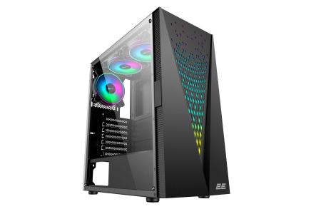 Корпус 2E GAMING Galaxy G2055 без БЖ 2xUSB3.0, 1xUSB2.0, 3x120мм ARGB, VGA 345мм, LCS ready, HUB, TG Side Panel, ATX, чорний - фото 1