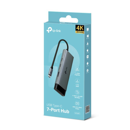 Хаб USB TP-LINK UH7020C USB-C > 2xUSB3.0/1xUSB-C/xHDMI/1xSD/1xmicroSD/1xPD 100Wh - фото 13