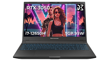 Dream Machines Ноутбук RG3050-15 15.6FHD IPS, Intel i7-12650H, 32GB, F1TB, NVD3050-4, DOS, чорний