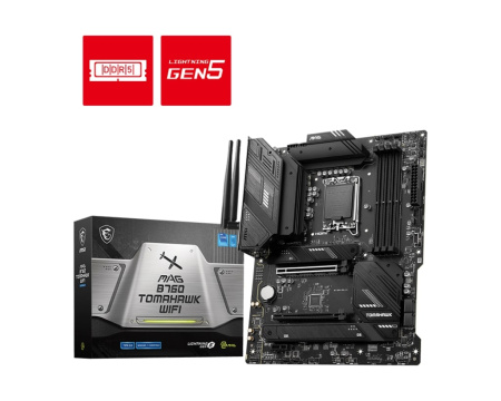 Материнcька плата MSI MAG B760 TOMAHAWK WIFI s1700 B760 4xDDR5 M.2 HDMI DP Wi-Fi BT ATX - фото 6