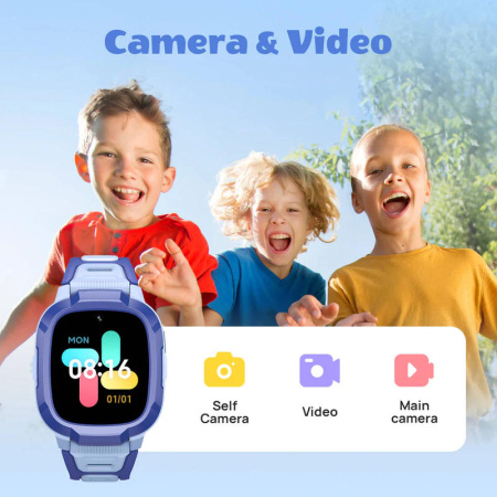 Дитячий годинник-телефон Mibro P6, 1.4", 240x280, GPS, 2MP, 900мА·год, 2АТM, синій - фото 2