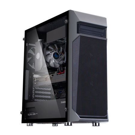 Zalman Корпус Z1 Plus, без БЖ, 2xUSB3.0, 1xUSB2.0, 3x120mm Black fans, TG Side Panel, ATX, Black - фото 4