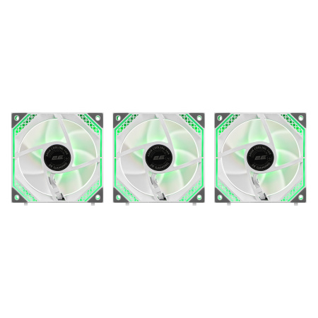2E Gaming Корпусний вентилятор Air Cool ACF120MB-ARGB, 3x120мм, 2000rpm, 4pin PWM +5VARGB, 20.5dBa, білий - фото 6
