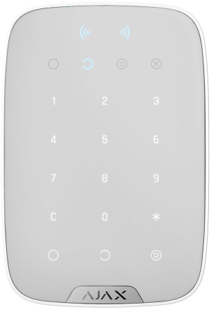 Бездротова сенсорна клавіатура Ajax Keypad Plus, jeweller, бездротовий, білий - фото 1