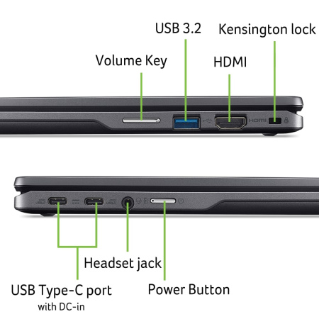 Acer Ноутбук Chromebook Plus Spin 514 CP514-4HN 14" WUXGA IPS Touch, Intel 5-120U, 8GB, F256GB, UMA, ChromeOS, сірий - фото 19
