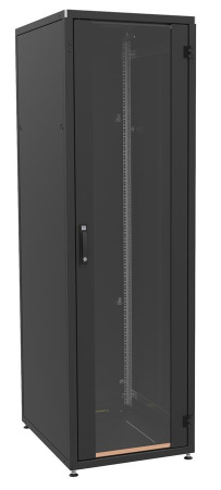 ZPAS Шафа 19", 42U, SZB IT, передні скляні двері, 600x800 мм, максимально 1000кг, чорна - фото 1