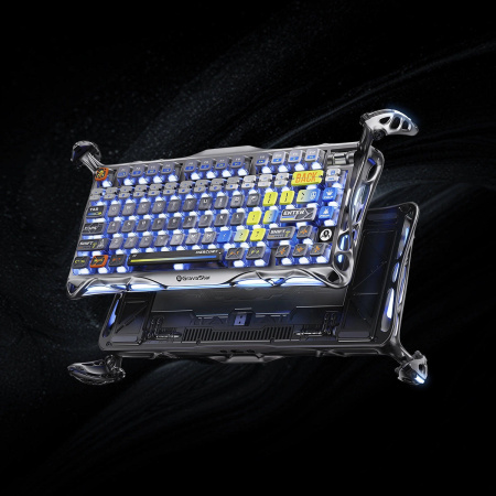 Клавіатура механічна GravaStar Mercury K1 Pro 80keys, GravaStar x Kailh Speedy Mint, BT/WL/USB, Interstellar Silver - фото 9 Клавіатура механічна GravaStar Mercury K1 Pro 80keys, GravaStar x Kailh Speedy Mint, BT/WL/USB, Interstellar Silver - фото 9