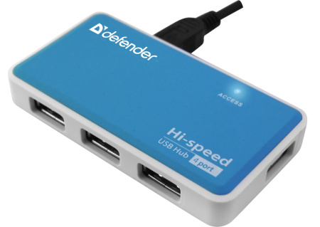USB-хаб Defender Quadro Power+Adapter 4xUSB 2.0 220V (83503) - фото 4