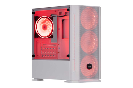 Корпус 2E GAMING Calleo GB700W без БЖ, 2xUSB3.0, 1xUSB2.0, 4x120мм ARGB, VGA 320мм, LCS ready, контролер з пультом, TG Side Window, mATX, білий - фото 2