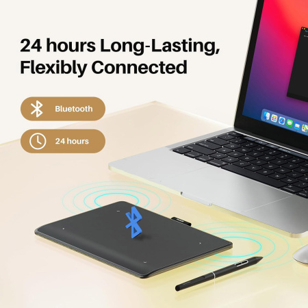 Графічний планшет Huion 6.3"x3,9" Inspiroy Frego S, BT, USB-C, чорний - фото 7