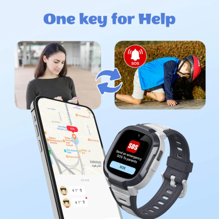 Дитячий годинник-телефон Mibro P6, 1.4", 240x280, GPS, 2MP, 900мА·год, 2АТM, синій - фото 8