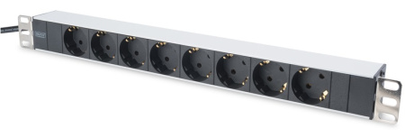 Пристрій розподілу електроживлення DIGITUS 1U, 8xSchuko, 16A, 250V, вилка Schuko - фото 1