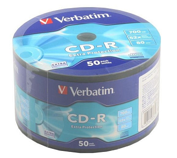 Диск Verbatim CD-R 700Mb 52x Wrap 50 pcs (43787)