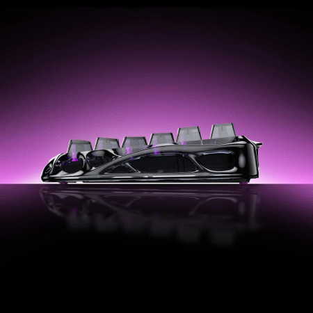 Клавіатура магнітна GravaStar Mercury V75 Lite 75keys, Blackcore, USB-A, Transparent Black - фото 3