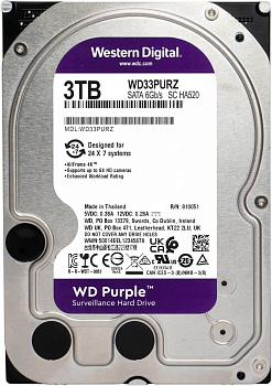WD Жорсткий диск 3TB 3.5" 256MB SATA Purple Surveillance