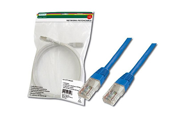 Digitus Патч-корд CAT 5e UTP, 5м, AWG 26/7, Cu, PVC, синій