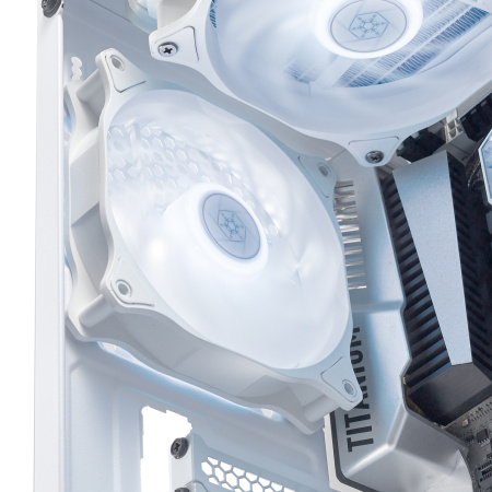 Корпусний вентилятор SilverStone Air Blazer 120RW-ARGB, 120мм, 600-2200rpm, 4pin PWM, 3pin +5VARGB, 7.4-35.6dBa, білий - фото 4