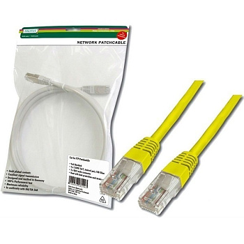 Патч-корд DIGITUS CAT 5e UTP, 3м, AWG 26/7, Cu, PVC, жовтий