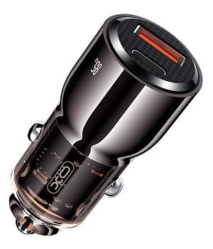 Автомобільний зарядний пристрій XO CC58 95W Car Charger Type-C PD 65W + USB-A 30W (Gray) 