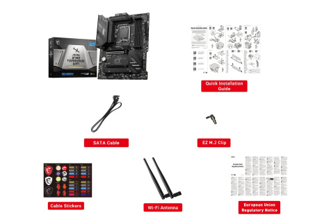 Материнcька плата MSI MAG B760 TOMAHAWK WIFI s1700 B760 4xDDR5 M.2 HDMI DP Wi-Fi BT ATX - фото 2