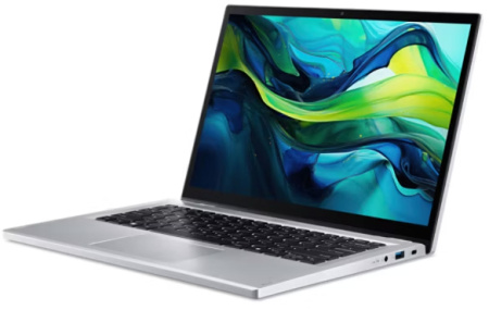 Acer Ноутбук Aspire Go Spin AGSP14-31PT 14" WUXGA IPS Touch, Intel 3-N355, 16GB, F512GB, UMA, Lin, сріблястий - фото 2